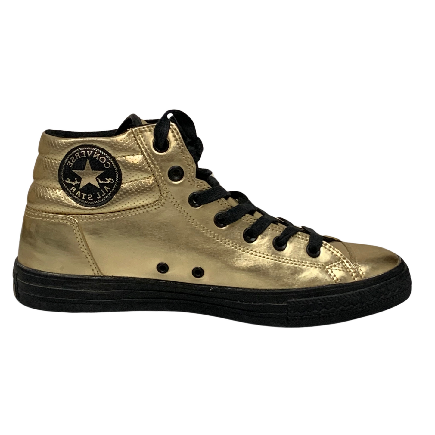Glitz and Glamour High Top Shiny Gold Converse Shoes