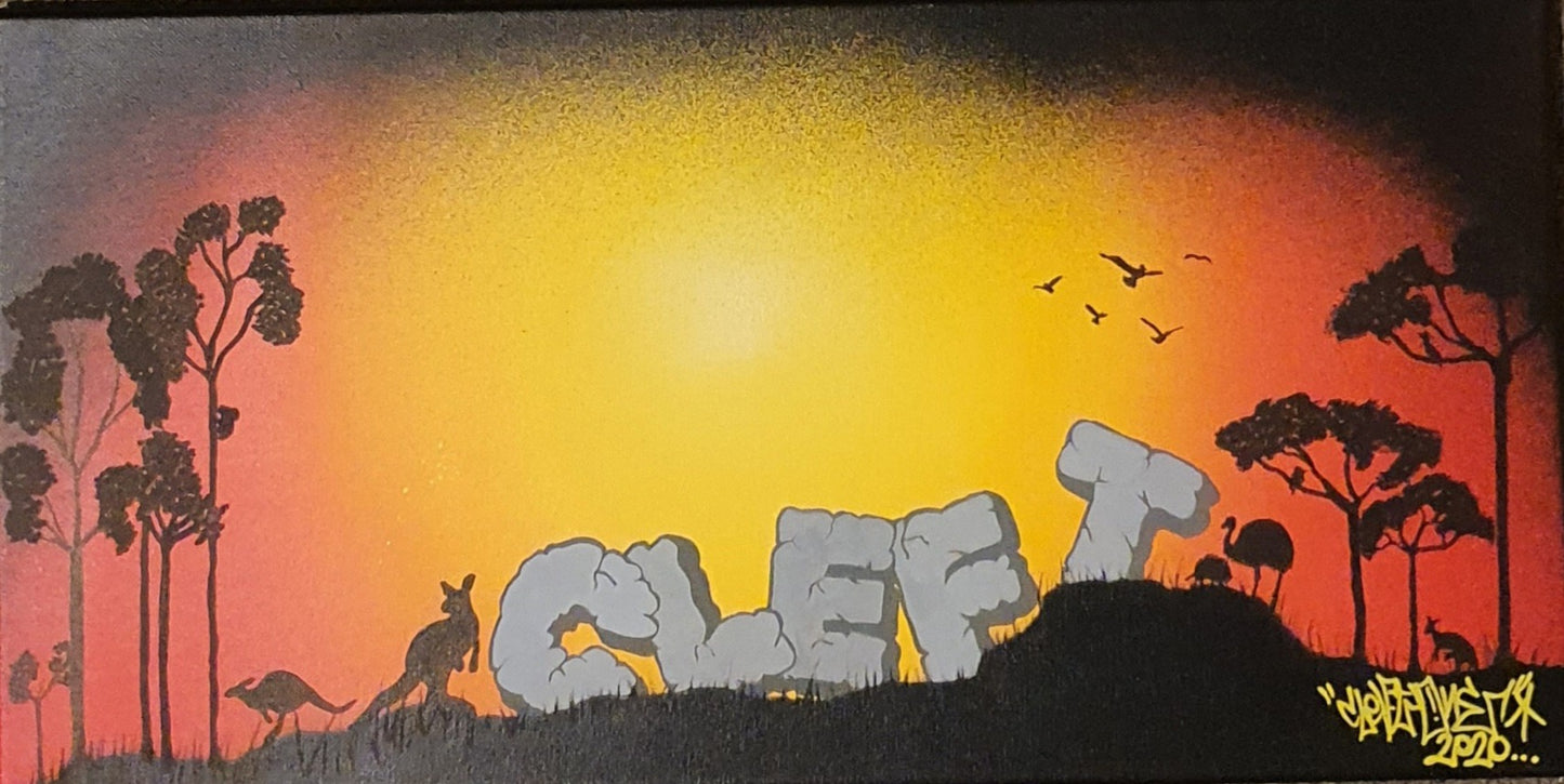 CLEFT - AUSTRALIAN OUTBACK (Original Artwork) 60x30cm