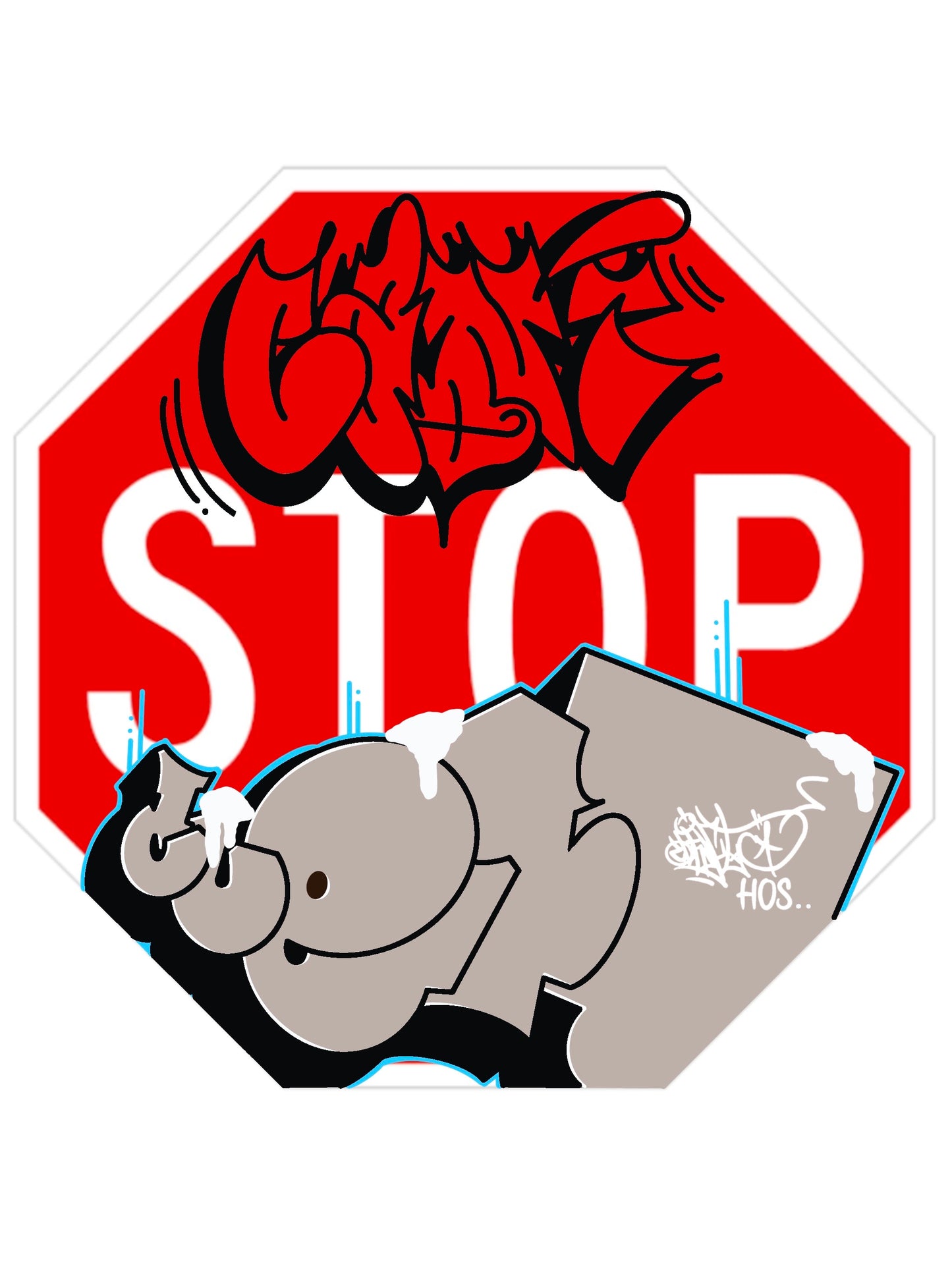 CLEFT - CANT STOP CLEFT STOP STREET SIGN (A2 Print)
