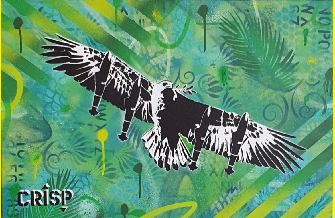 PEACE DOVE - AEROSOL ON CANVAS